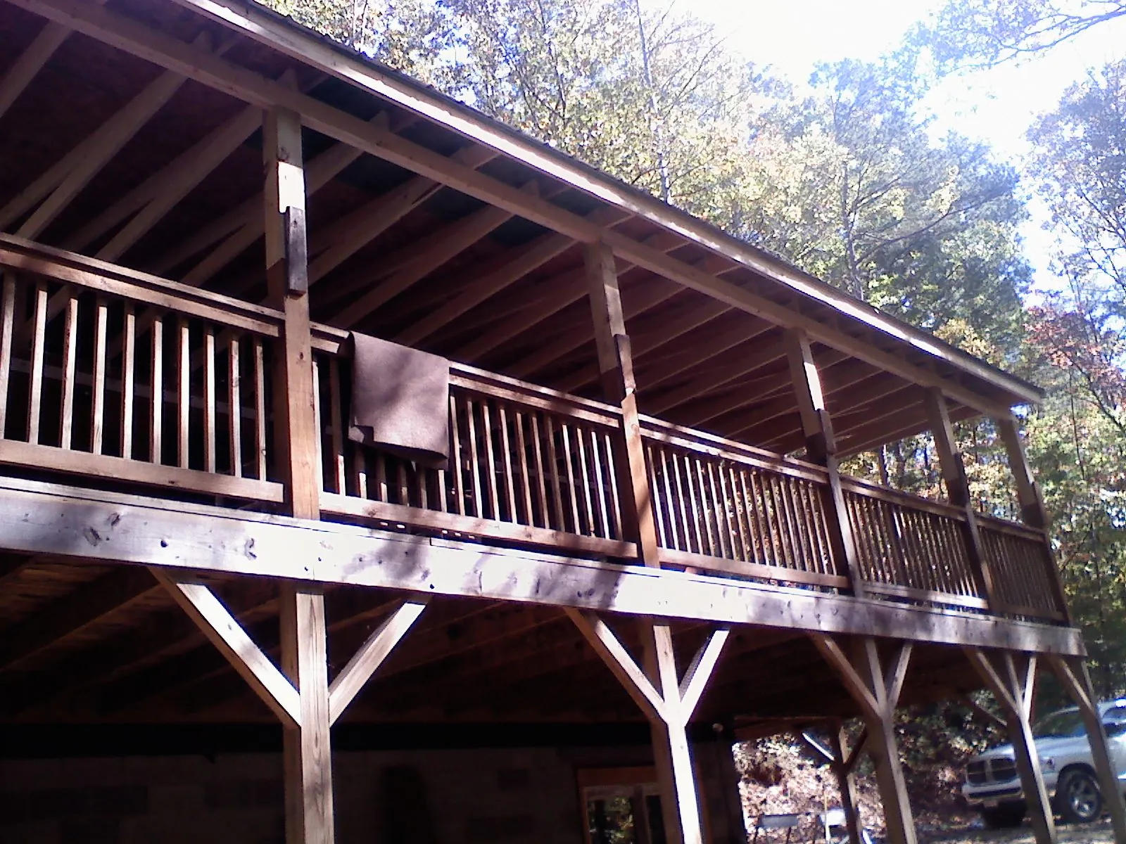 Timber framing under a new elevated porch and deck — Roof Leak Repair in Wilson Creek by Roofing Brothers